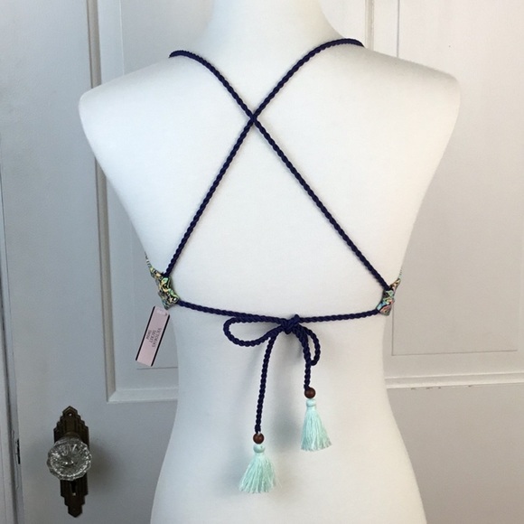 Victoria Secret Floral Halter Bikini Top 32D Boho Colorful Vacation NWT - Picture 4 of 8